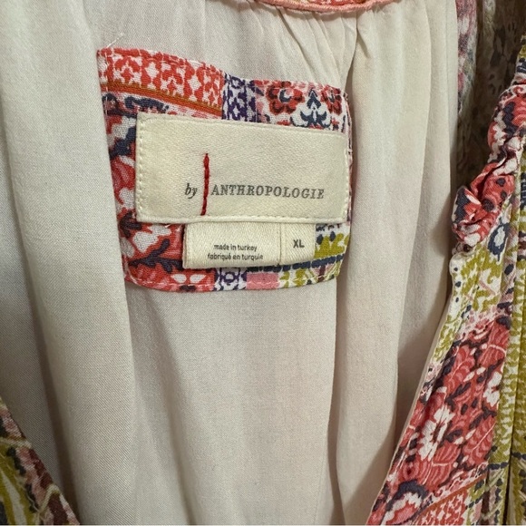 Anthropologie Robin Tiered Boho Patchwork Cottage Mini Dress XL - Picture 8 of 13